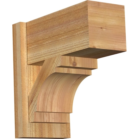 Ekena Millwork Merced Block Rough Sawn Outlooker, Western Red Cedar, 8"W x 16"D x 16"H OUT08X16X16MRC05RWR